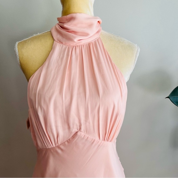 Revolve Saints & Secrets peach halter midi dress - Picture 3 of 11